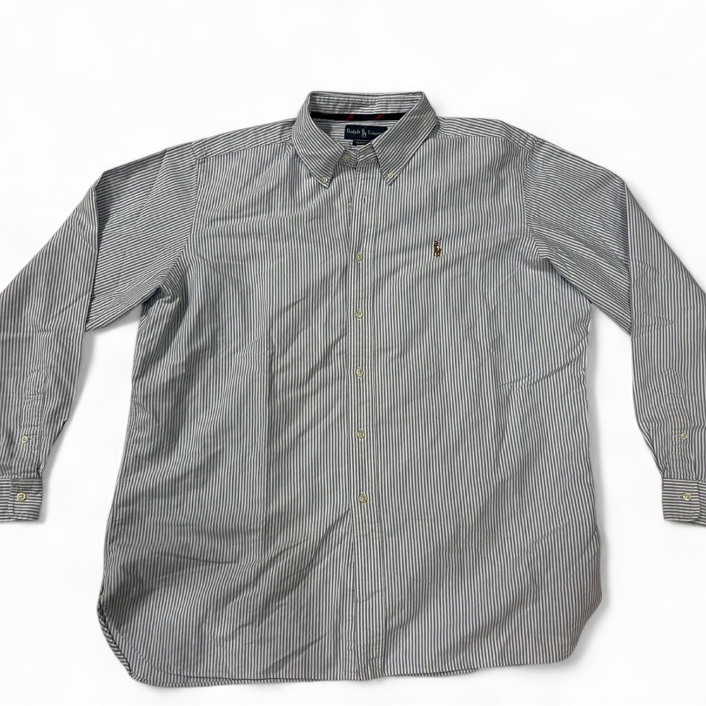 Ralph Lauren Classic Fit Blue Striped Oxford Shirt